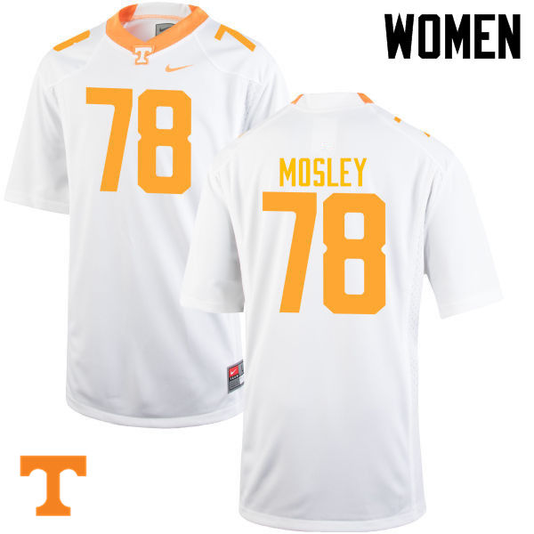 Women #78 Charles Mosley Tennessee Volunteers College Football Jerseys-White - Click Image to Close